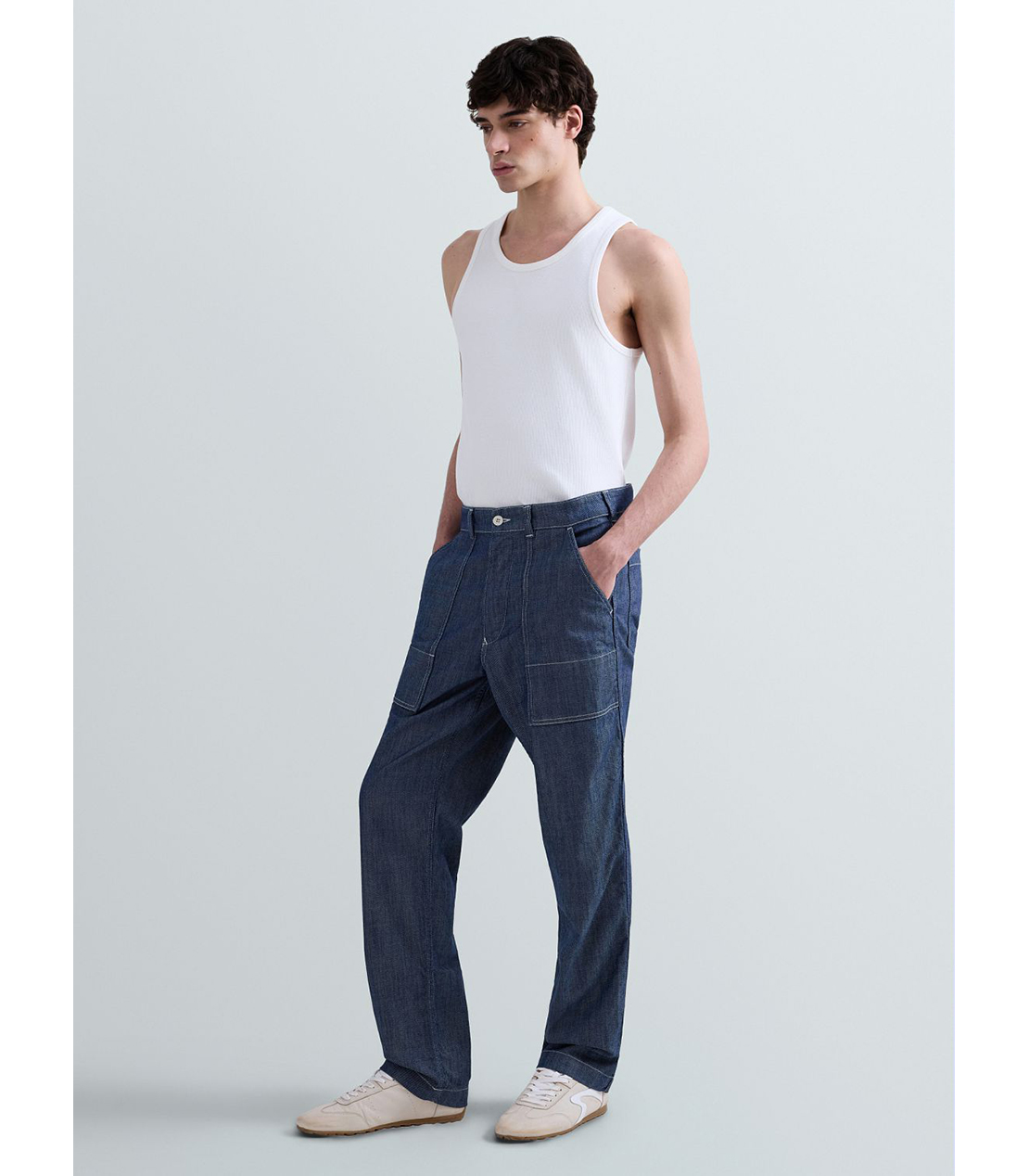 ライトデニムパンツ（セットアップ） 詳細画像 ダークブルー 4